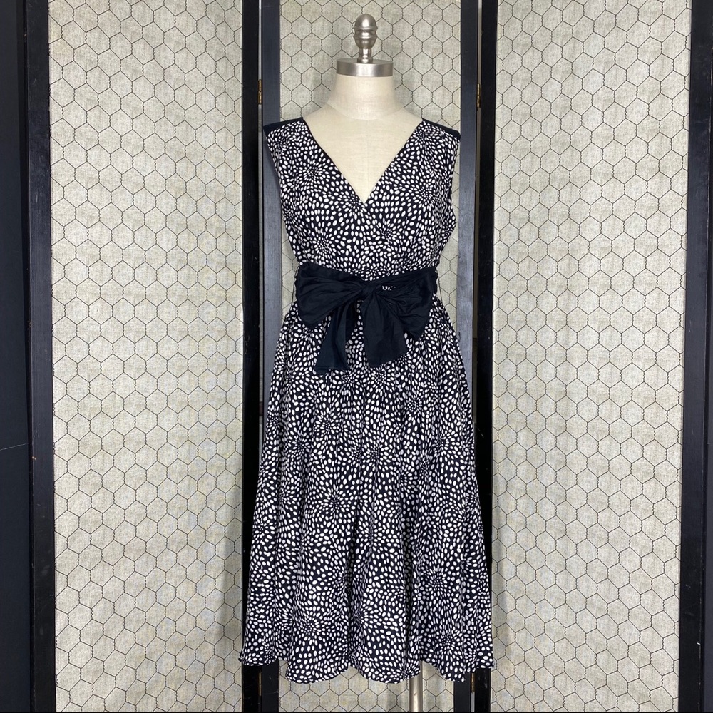 DIMRI Black & White Faux Wrap Dress